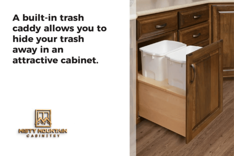 hide your trash with a built in trash caddy 1024x682 1 3 Types of Kitchen Cabinets (and how to maximize every inch of space in them)