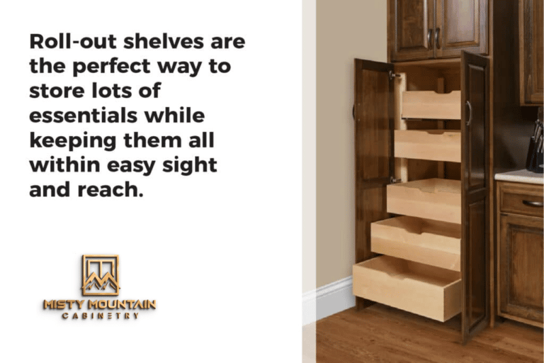 roll out shelves allow to easily access all your kitchen essentials 1024x682 1 3 Types of Kitchen Cabinets (and how to maximize every inch of space in them)